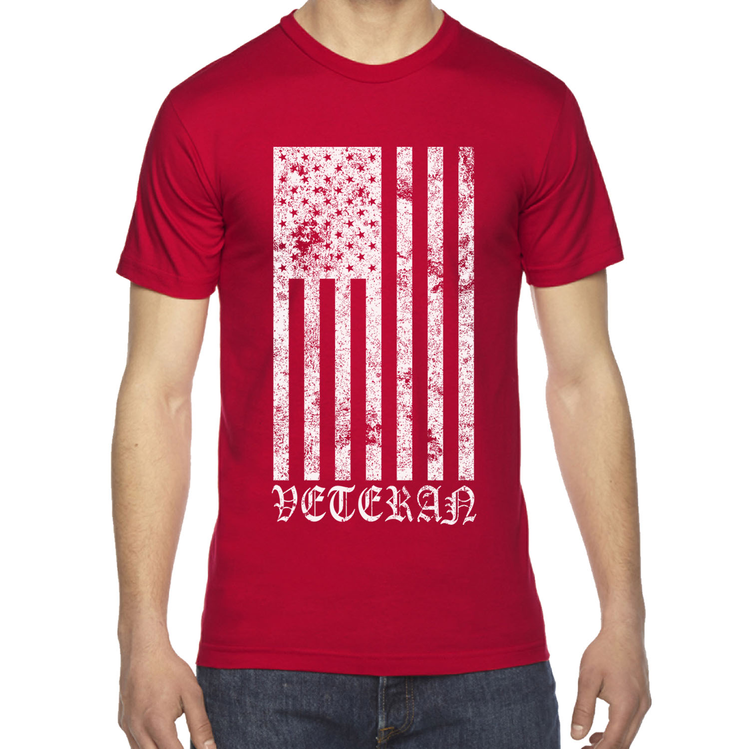 MENS VERTICAL US AMERICAN FLAG VETERAN MILITARY USA AMERICAN APPAREL T ...